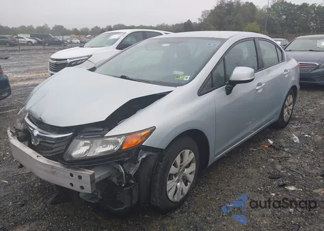 2012 Honda Civic Lx из США, поврежденный, VIN 2HGFB2F57CH599449